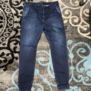 Zanerobe Jeans | Zanerobe Dark Wash Jean Jogger Pants 34